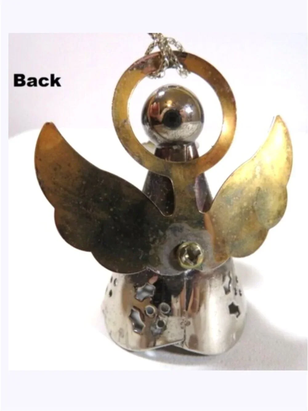 Vintage Mixed Metal Mini Angel Christmas Ornament - Silver & Gold Tone - 2.25